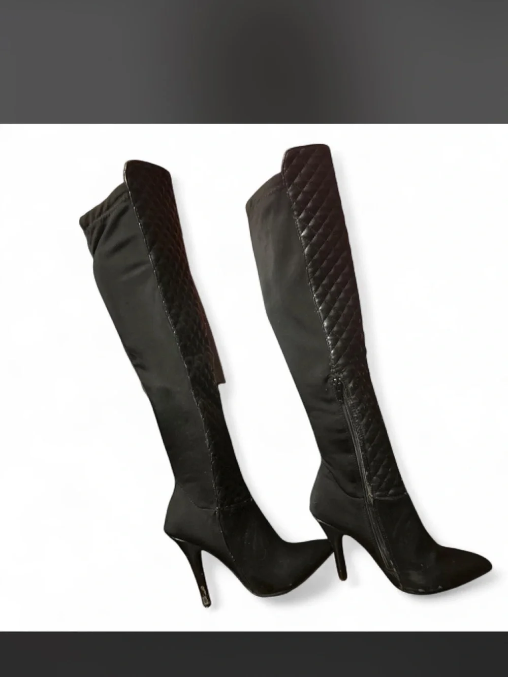 💎Quilted Over-the-Knee Women's Boots - Black 🌸 Size 6